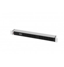Блок розеток Rem-32 с амп., 6 IEC 60320 C19, 32 А, алюм., 19", колодка R-32-6C19-Am-440-K