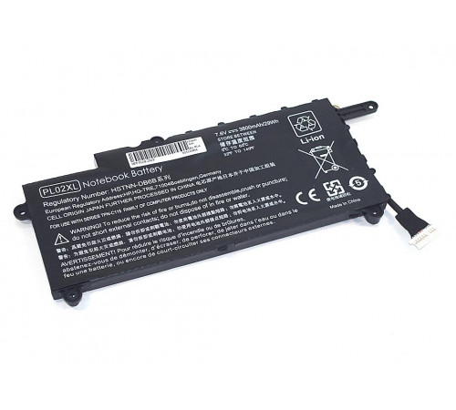 Аккумуляторная батарея для ноутбука HP Pavilion x360 11-n (PL02) 7.6V 29Wh OEM черная