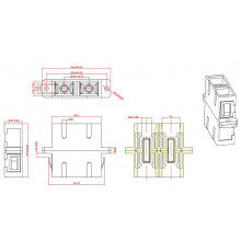 FA-P11Z-DSC/DSC-N/BK-BG Оптический проходной адаптер SC/PC-SC/PC, MM, duplex, корпус пластиковый, бежевый, черные колпачки Hyperline