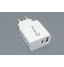 Блок питания (сетевой адаптер) Amperin USB-А, USB-C (YDS-TC045-011) 45W, white