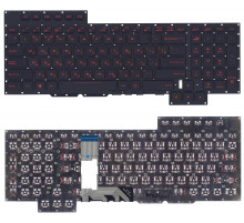 Клавиатура для ноутбука Asus GX700, GX700VO черная, кнопки красные, с подсветкой