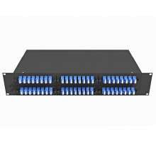 Кросс оптический стоечный 19", 96 LC/UPC адаптеров, одномодовый, 2U, черный, укомплектованный, TopLAN