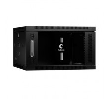Cabeus SH-05F-6U60/60-BK Шкаф телекоммуникационный настенный 19" 6U 600x600x368mm (ШхГхВ) дверь стекло, цвет черный (RAL 9004)