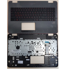 Клавиатура для ноутбука Asus N551, G551, GL551, GL551J черная, с подсветкой, верхняя панель в сборе (черная)