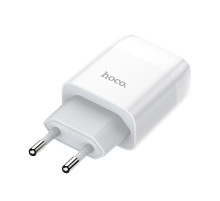 Блок питания (сетевой адаптер) HOCO C72A Glorious один порт USB, 5V, 2.1A, белый
