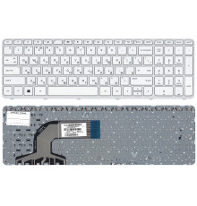 Клавиатура для ноутбука HP Pavilion 15-e, 15-n, 15t-e, 15t-n, 15z-e, 15z-n, 250 G3, 255 G3, 256 G3 белая, с рамкой