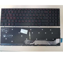 Клавиатура для ноутбука Dell Inspiron G3 15-5565, 15-5570, 15-7566, 17-5775, 15-3579, 14 Gaming 7566, 7567 черная, кнопки красные, с подсветкой