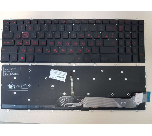 Клавиатура для ноутбука Dell Inspiron G3 15-5565, 15-5570, 15-7566, 17-5775, 15-3579, 14 Gaming 7566, 7567 черная, кнопки красные, с подсветкой