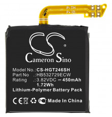 Аккумуляторная батарея CameronSino для Huawei GT2 46mm (CS-HGT246SH) 450mah