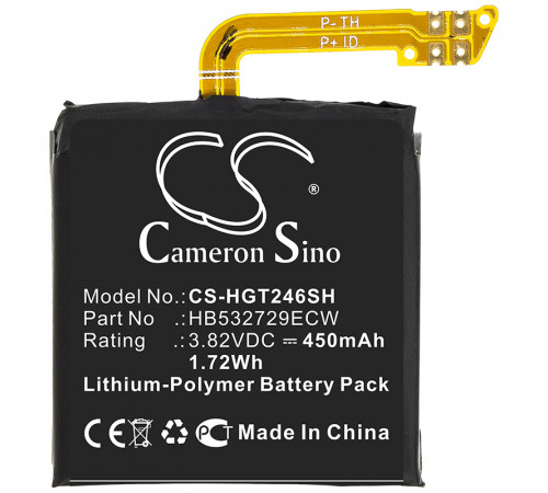 Аккумуляторная батарея CameronSino для Huawei GT2 46mm (CS-HGT246SH) 450mah