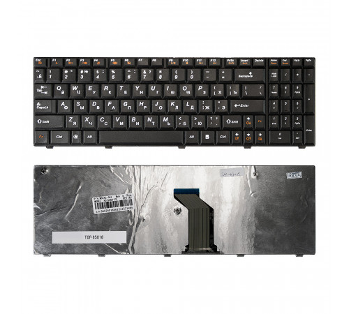 Клавиатура для ноутбука Lenovo IdeaPad G560, G560A, G560E, G565, G565A Series. Плоский Enter. Черная, без рамки. PN: 9Z.N5GSN.00R.