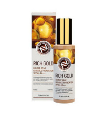 Enough Тональная основа с эффектом сияния №21 / Rich Gold Double Wear Radiance Foundation SPF 50, 100 мл