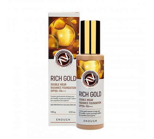 Enough Тональная основа с эффектом сияния №21 / Rich Gold Double Wear Radiance Foundation SPF 50, 100 мл