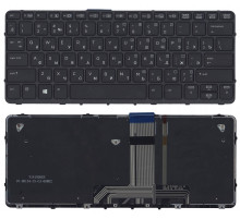 Клавиатура для ноутбука HP Probook X2 612 G1 черная с рамкой и подсветкой