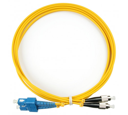 Патч-корд оптический TopLan, дуплексный, FC/UPC-SC/UPC, 657A1, 50 м, LSZH