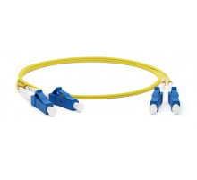 FC-D2-9-LC/UR-LC/UR-H-1M-LSZH-YL Патч-корд волоконно-оптический (шнур) SM 9/125 (OS2), LC/UPC-LC/UPC, 2.0 мм, duplex, LSZH, 1 м Hyperline