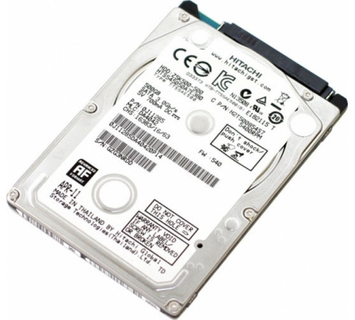 Жесткий диск HDD, 2.5", 500 Гб, SATA II, Hitachi, Travelstar, 8 Мб, 5400 rpm, HTS545050A7E380