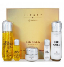 Jigott Набор средств для лица: тонер, эмульсия, крем / Signature 24K Gold Essential Skin Care 3 Set