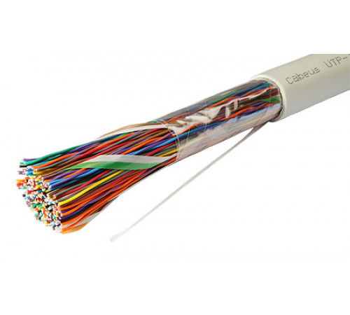 Cabeus UTP-50P-Cat.3-IN Кабель витая пара UTP (U/UTP), категория 3, 50 пар (24 AWG), одножильный (solid), PVC