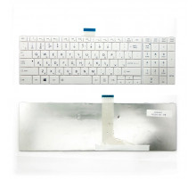Клавиатура для ноутбука Toshiba C50, L50, C850, P870 Series. Плоский Enter. Белая, без рамки. PN: MP-11B96SU-528, NSK-TT0SU 0R.