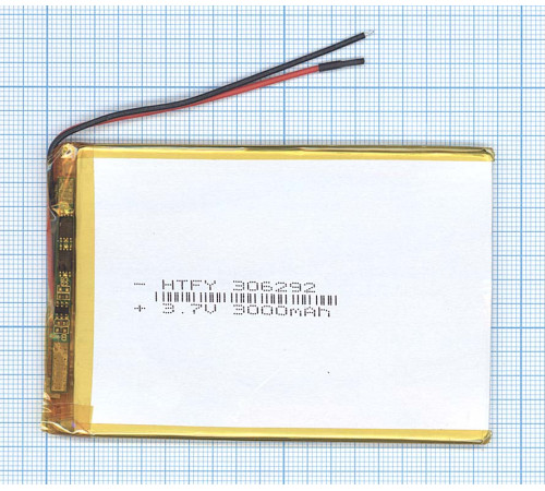 Аккумулятор Li-Pol (батарея) 3*62*92мм 2pin 3.7V/3000mAh