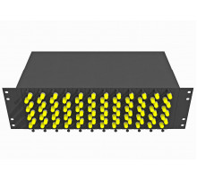 Кросс оптический стоечный 19", 96 ST/UPC адаптеров, многомодовый (50/125), 3U, черный, укомплектованный, TopLAN