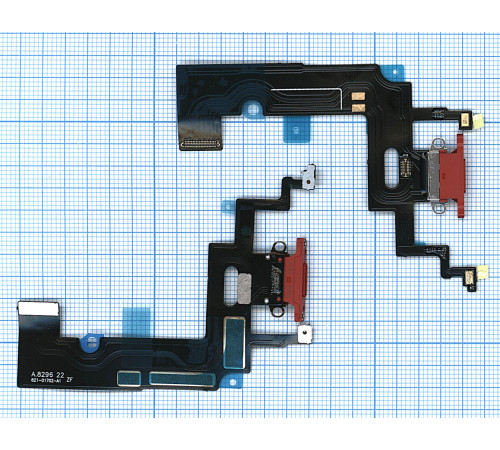 Шлейф разъема питания для iPhone XR красный