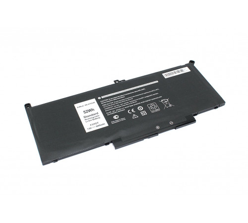 Аккумуляторная батарея для ноутбука Dell Latitude 12 7000 (F3YGT-2S2P) 7.6V 6800mAh OEM черная