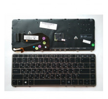 Клавиатура для ноутбука HP EliteBook 740 G1, 750 G1, 840 G1, 840 G2, 850 G1, 850 G2, ZBook 14 G2 черная, рамка серая, с подсветкой