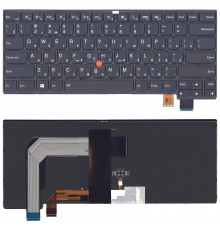 Клавиатура для ноутбука Lenovo Thinkpad T460S T470S черная с подсветкой