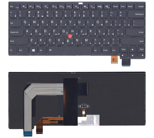 Клавиатура для ноутбука Lenovo Thinkpad T460S T470S черная с подсветкой