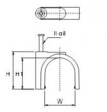 GC-0.5C Скоба пластиковая с гвоздем (клипса), макс. диаметр 5 мм (100 шт) Hyperline