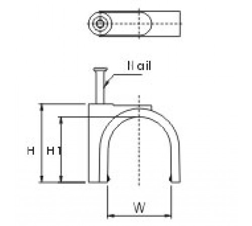 GC-0.5C Скоба пластиковая с гвоздем (клипса), макс. диаметр 5 мм (100 шт) Hyperline