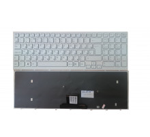 Клавиатура для ноутбука Sony Vaio VPC-EB белая, с рамкой, c гравировкой