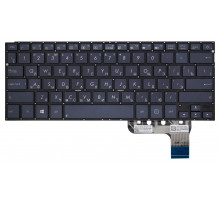 Клавиатура для ноутбука Asus UX302, U303, UX303 синяя, без рамки, с подсветкой