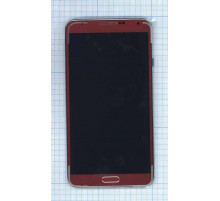 Дисплей для Samsung Galaxy Note 3 SM-N900 красный с рамкой