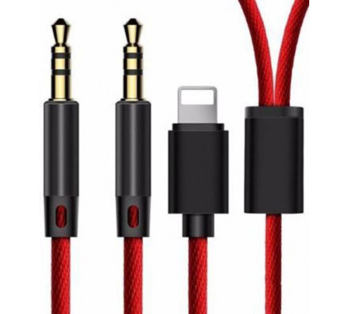 Кабель Baseus L33 для Apple+3.5 mm to 3.5 mm AUX Audio Cable Red 1,2m