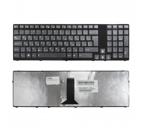 Клавиатура для ноутбука Asus K95, K93, A95, X93 Series. Г-образный Enter. Черная, с черной рамкой. PN: V126202AK2.