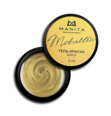 Manita Professional Гель-краска для ногтей с липким слоем / Metallic Gold, 5 мл