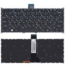 Клавиатура для ноутбука Acer Aspire E11 ,E3-111, ES1-111, ES1-111M, V5-122, V5-122P, V5-171, V5-132P, V3-331, V3-371, V3-372 черная, с подсветкой