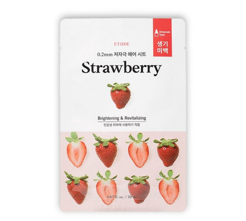 Etude Тканевая маска для лица с экстрактом клубники / 0.2 Therapy Air Mask Strawberry, 20 мл