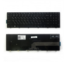 Клавиатура для ноутбука Dell Inspiron 15-3000, 15-5000 Series. Плоский Enter. Черная, с черной рамкой. PN: PK1313G1A00.