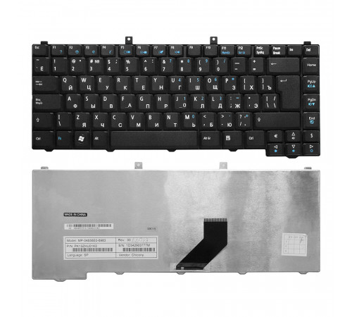 Клавиатура для ноутбука Acer Aspire 3100, 3650, 3690, 5100, 5110, 5680, 9110 Series. Г-образный Enter. Черная, без рамки. PN: MP-04653U4-6983.