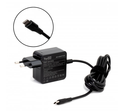 Блок питания TopON для Samsung 20V 1.5A/ 15V 2A / 9V 3A / 5V 3A USB Type-C 30W.