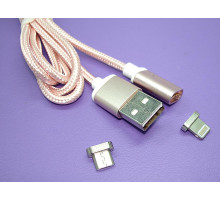 Кабель для зарядки от USB магнитный micro USB/Lightning