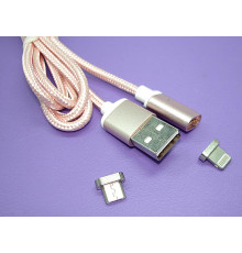 Кабель для зарядки от USB магнитный micro USB/Lightning