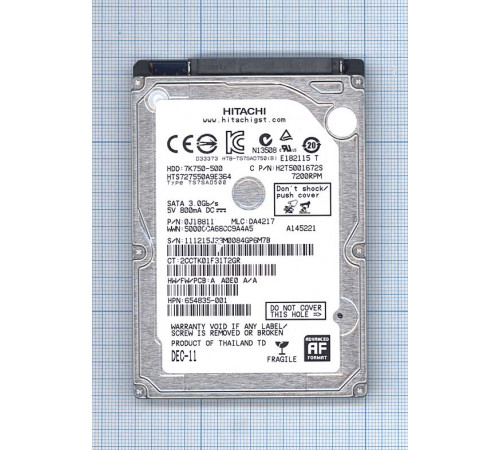 Жесткий диск HGST 2.5 500GB SATA II