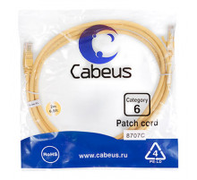 Cabeus PC-UTP-RJ45-Cat.6-2m-YL Патч-корд U/UTP, категория 6, 2xRJ45/8p8c, неэкранированный, желтый, PVC, 2м
