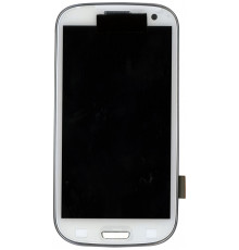 Дисплей для Samsung Galaxy S3 GT-I9300 Ceramic White белый с рамкой