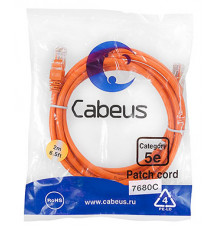 Cabeus PC-UTP-RJ45-Cat.5e-2m-OR-LSZH Патч-корд U/UTP, категория 5е, 2xRJ45/8p8c, неэкранированный, оранжевый, LSZH, 2м